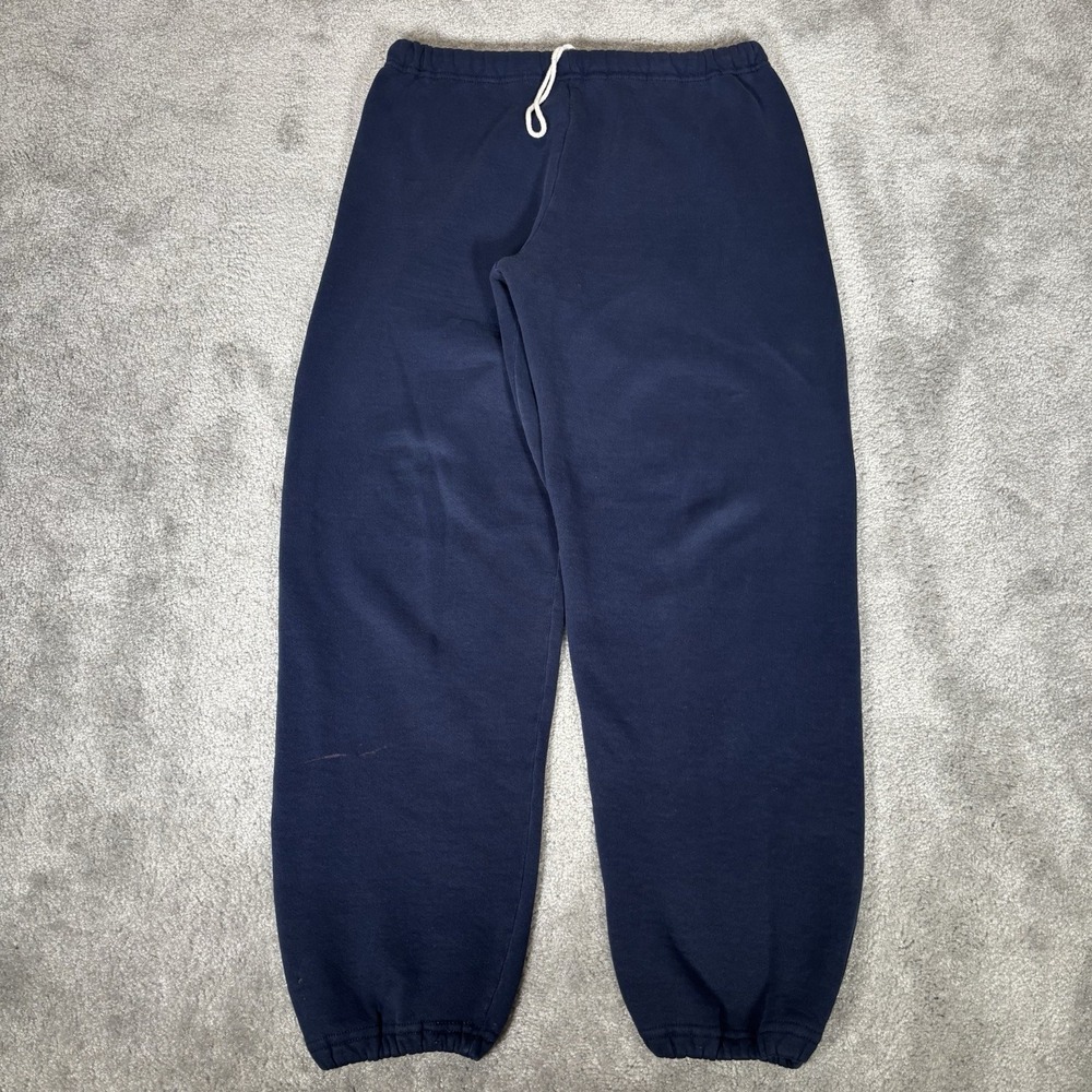 Vintage Russell Athletic Sweatpants Mens L Navy Blue Blank Joggers Made In USA